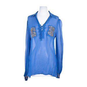 Jeannie McQueeny Blouses N/A Blue